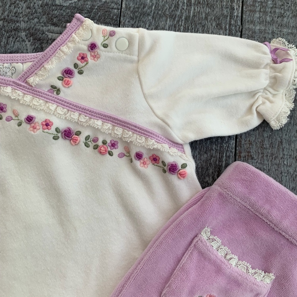 Koala Baby Garden Top & Velour Pant Set